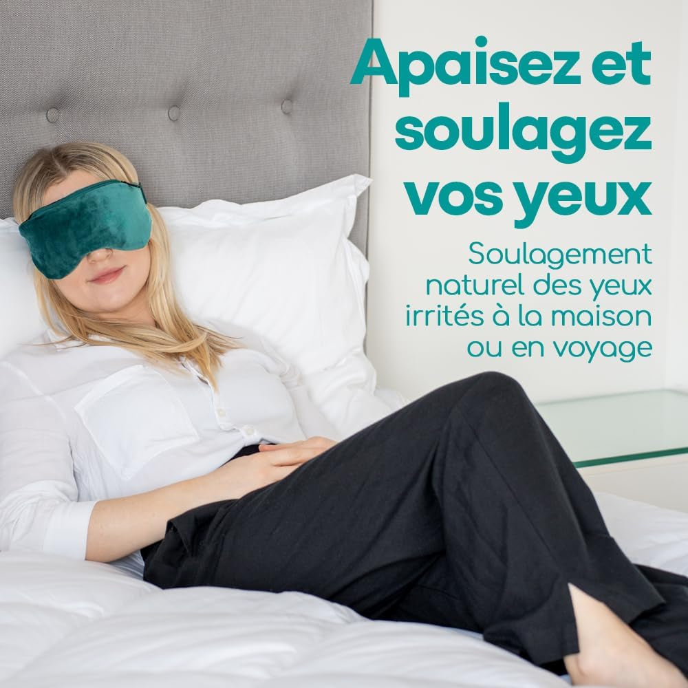 Découvrez le Masque Chauffant et Rafraîchissant 2 en 1 pour Yeux - Soulagement Instantané des Yeux Secs, Gonflés et Fatigués avec Technologie HydroBead