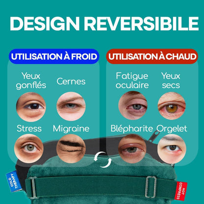 Découvrez le Masque Chauffant et Rafraîchissant 2 en 1 pour Yeux - Soulagement Instantané des Yeux Secs, Gonflés et Fatigués avec Technologie HydroBead
