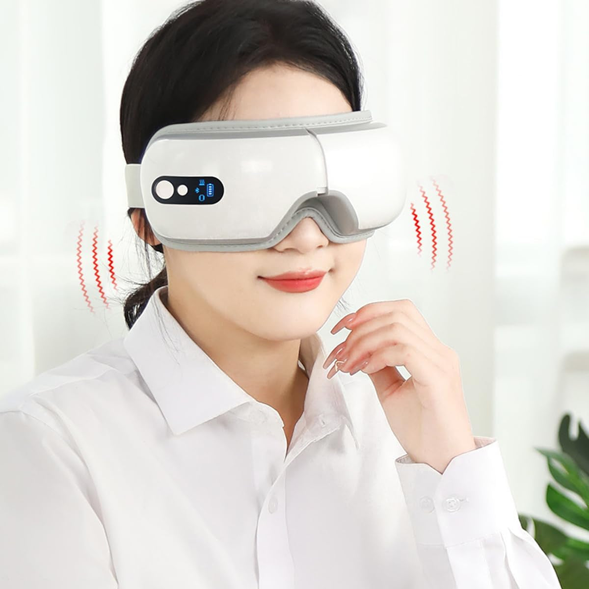 Masseur Oculaire Chauffant Bluetooth avec Musique - Idéal pour un Sommeil Réparateur et Soulagement de la Fatigue Oculaire, Parfait Cadeau de Noël!