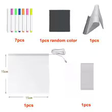 LED Message Board with Night Light and Colorful Pens - DIY Acrylic Drawing Board for Kids' Birthday Gifts