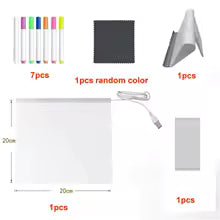 LED Message Board with Night Light and Colorful Pens - DIY Acrylic Drawing Board for Kids' Birthday Gifts