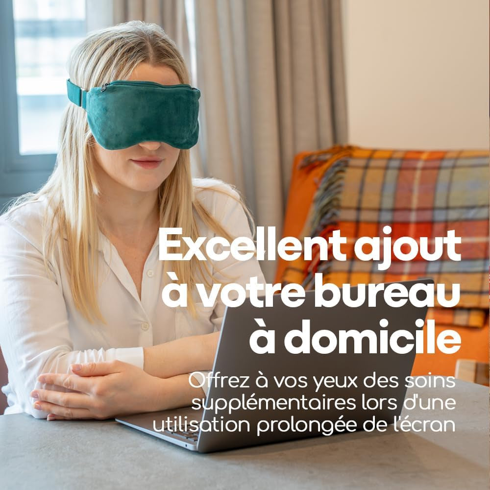 Découvrez le Masque Chauffant et Rafraîchissant 2 en 1 pour Yeux - Soulagement Instantané des Yeux Secs, Gonflés et Fatigués avec Technologie HydroBead