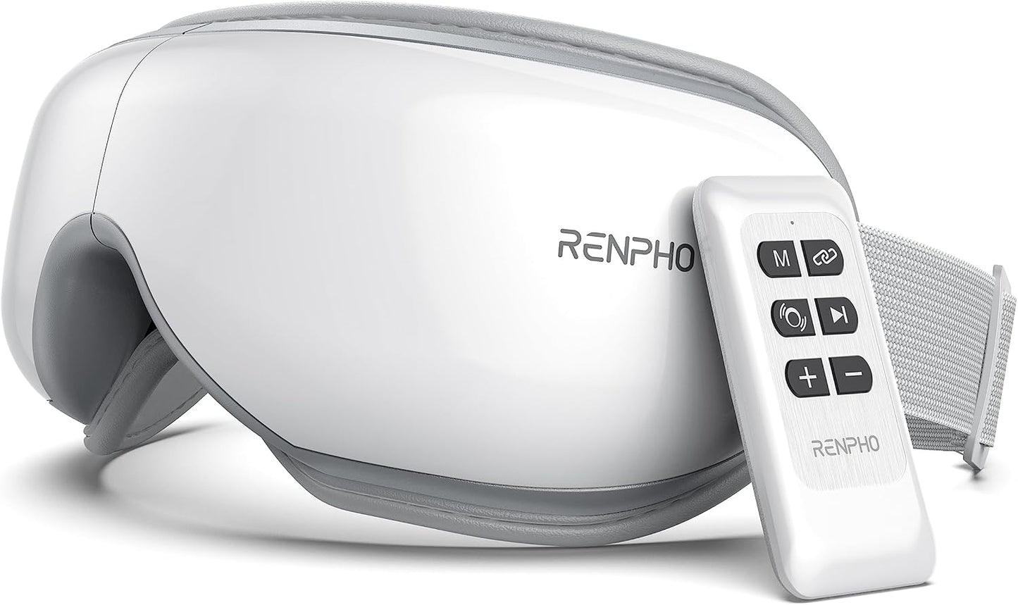 Eyeris 1 - Masseur Oculaire Avec Télécommande Et Chaleur, Vibration Et Musique Bluetooth, Masque Massage Yeux Pour Le Sommeil, Les Yeux Secs, Cadeaux Pour Femme Et Homme | 2 Intensités De Massage, Appareil De Massage Oculaire Chauffant Pour Soulager La Fatigue Oculaire Et Les Tension De La Tête