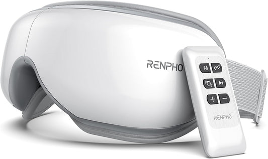 Eyeris 1 - Masseur Oculaire Avec Télécommande Et Chaleur, Vibration Et Musique Bluetooth, Masque Massage Yeux Pour Le Sommeil, Les Yeux Secs, Cadeaux Pour Femme Et Homme | 2 Intensités De Massage, Appareil De Massage Oculaire Chauffant Pour Soulager La Fatigue Oculaire Et Les Tension De La Tête