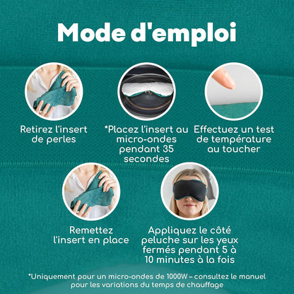 Découvrez le Masque Chauffant et Rafraîchissant 2 en 1 pour Yeux - Soulagement Instantané des Yeux Secs, Gonflés et Fatigués avec Technologie HydroBead